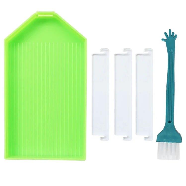 Ablageschiffchen mit 3 Abtrennungen und Pinsel - Jetzt bei diamondspainting kaufen