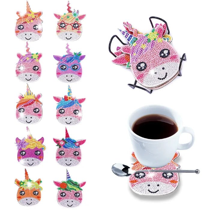 Diamond Painting-10x Einhorn Untersetzer - Jetzt bei diamondspainting kaufen