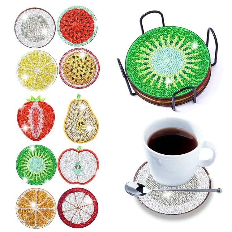 Diamond Painting-10x Fruchtige Untersetzer - Jetzt bei diamondspainting kaufen