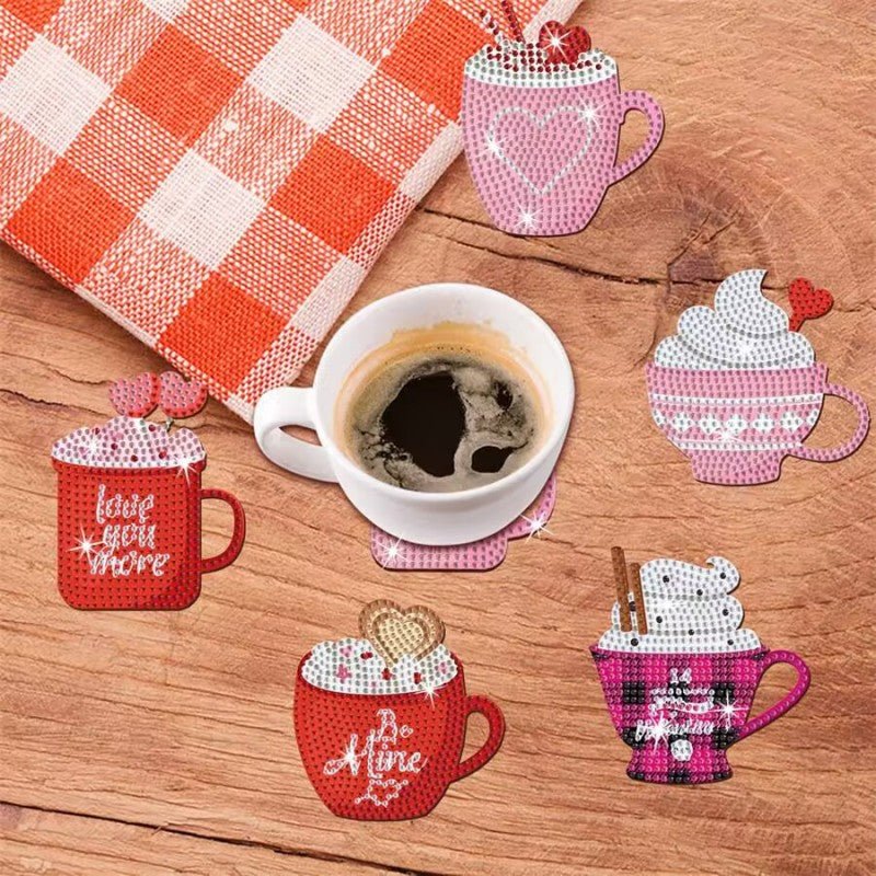 Diamond Painting-10x Valentinstag Untersetzer