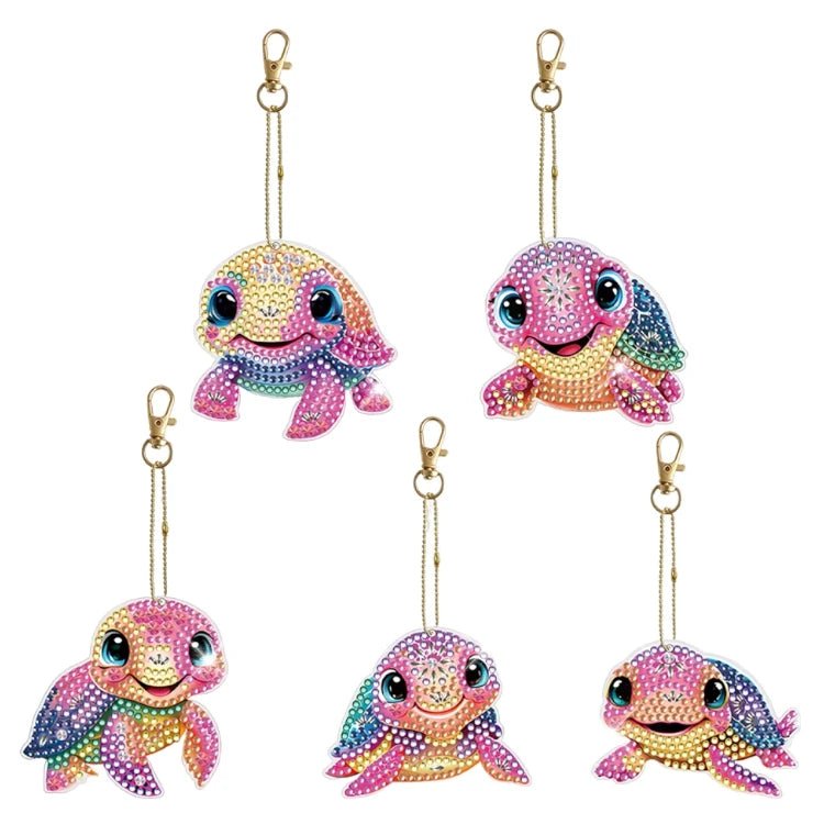 Diamond Painting-5X Bunte Schildkröten Schlüsselanhänger - Jetzt bei diamondspainting kaufen