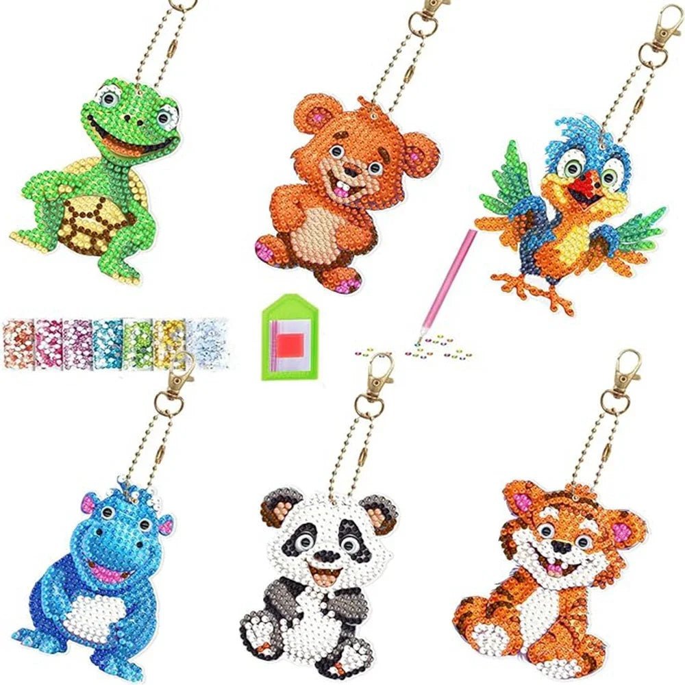 Diamond Painting-6X Lustige Tiere Schlüsselanhänger - Jetzt bei diamondspainting kaufen