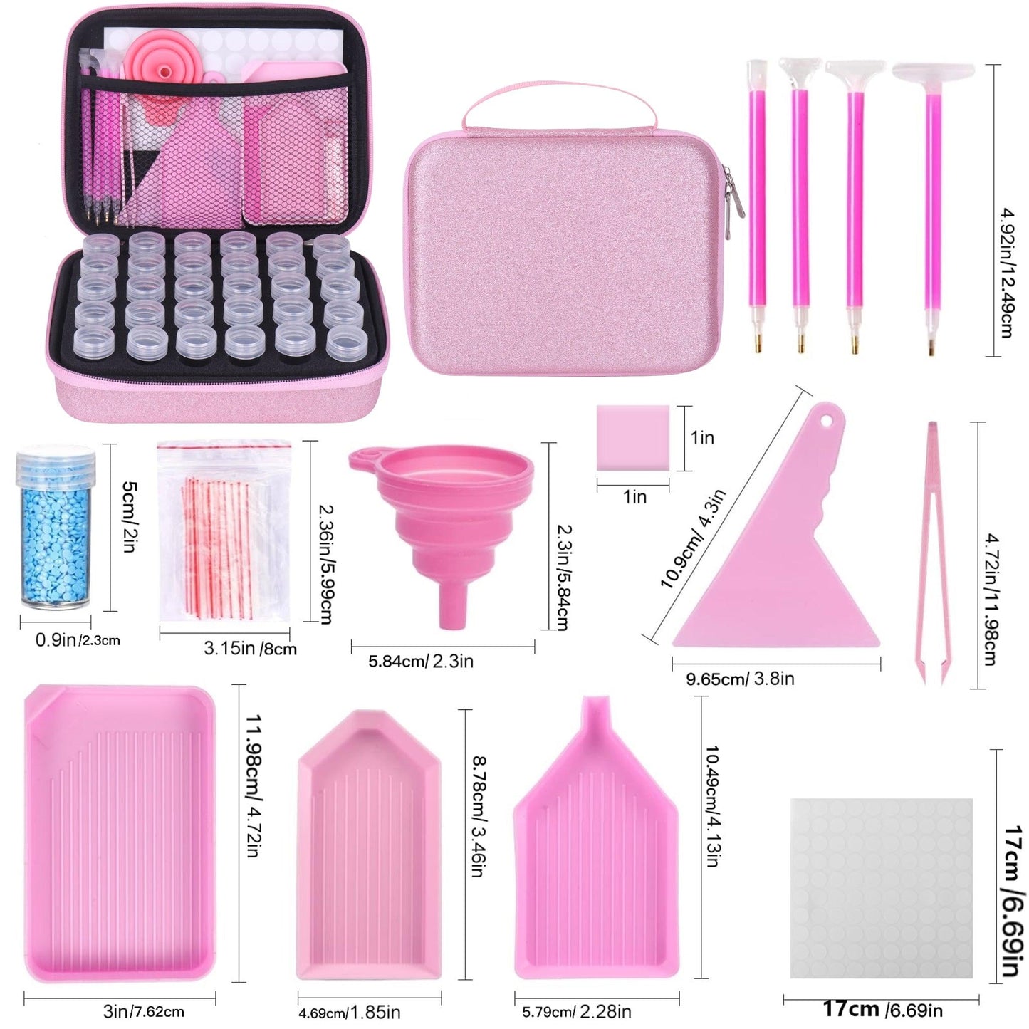 Gefrostet Aufbewahrungskoffer mit 30 Dosen + Zubehör - Jetzt bei diamondspainting kaufen