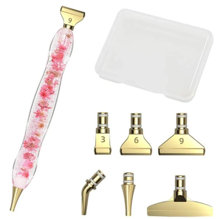 Stift mit Blumen + 6 Metall Aufsätzen - Jetzt bei diamondspainting kaufen
