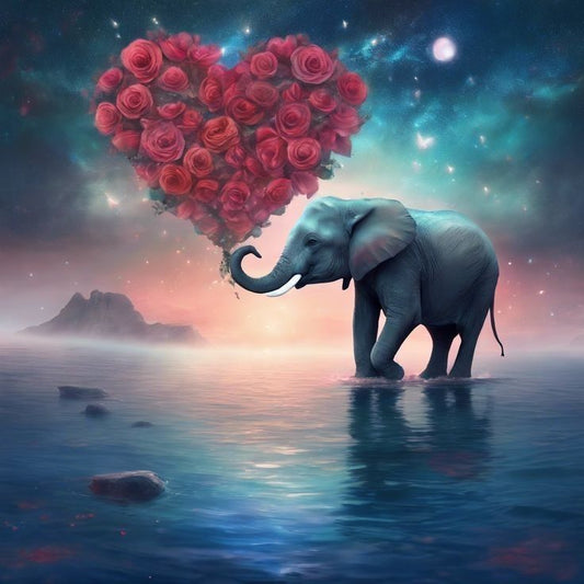 AB Diamond Painting-Elefant zeigt Liebe