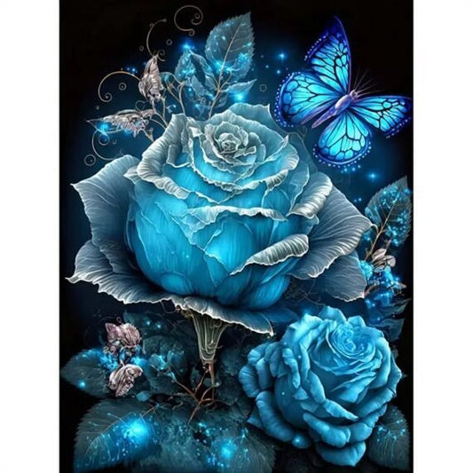 AB Diamond Painting-Blaue Blumen