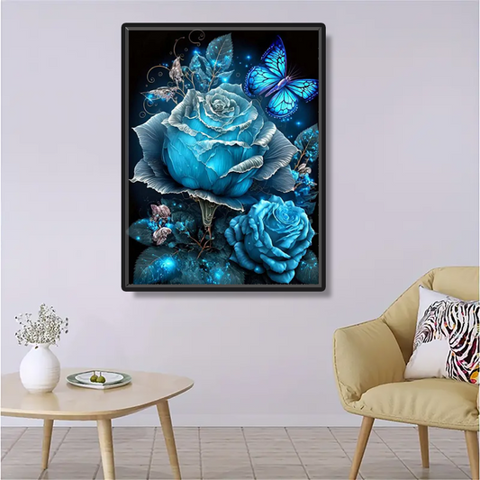 AB Diamond Painting-Blue Flowers