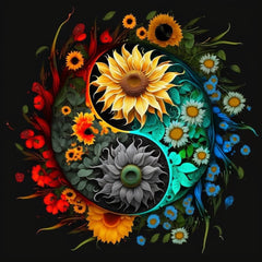 Diamond Painting-Yin-Yang-Sonnenblume