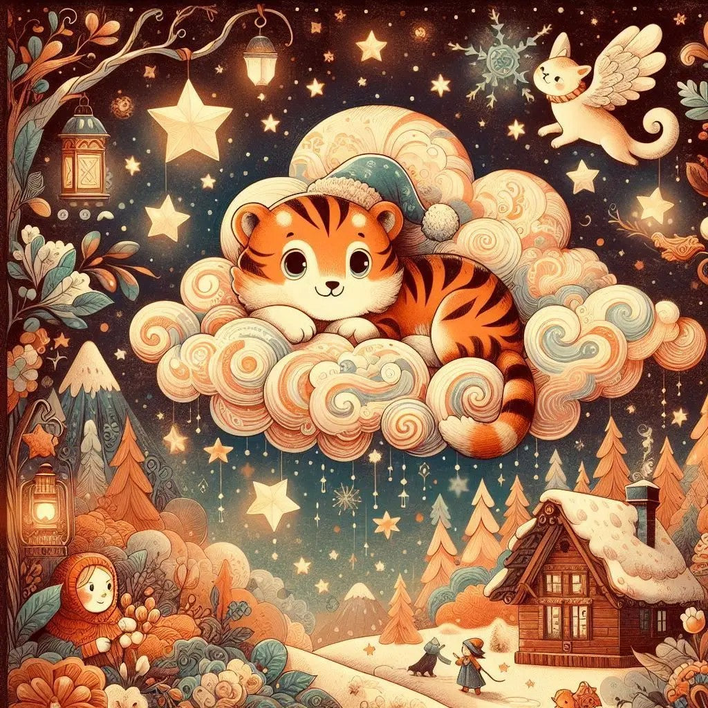 Diamond Painting-Katze auf den Wolken