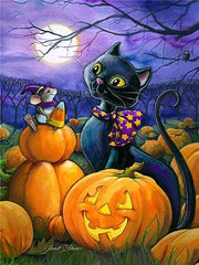 Diamond Painting-Halloween-Katze