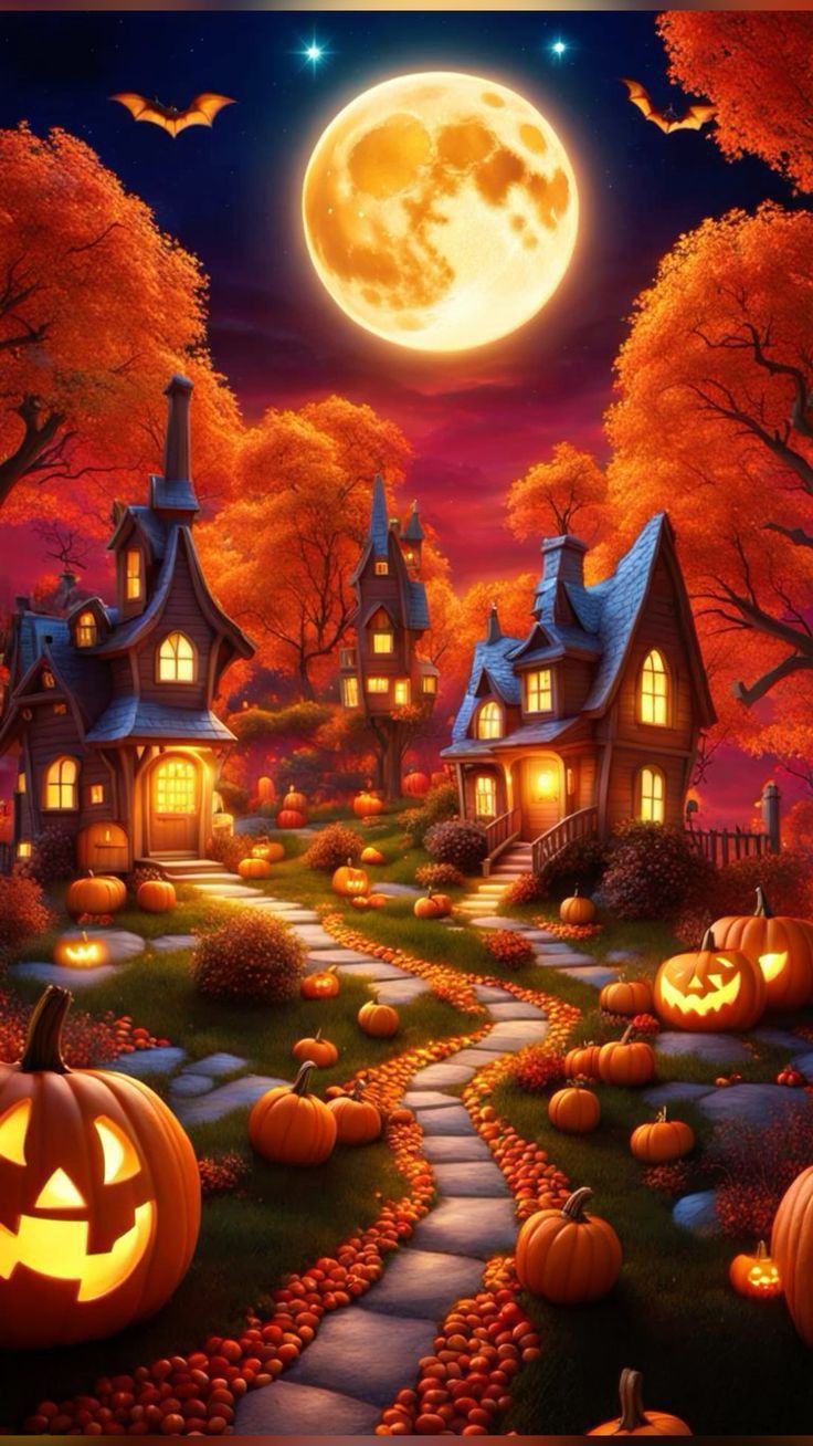 Diamond Painting-Halloween-Dorf