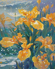 Diamond Painting-Blumen und Meer