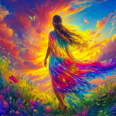 Diamond Painting-Rückenansicht eines Mädchens - Jetzt bei diamondspainting kaufen