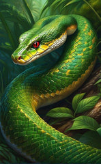 Diamond Painting-Grüne Python