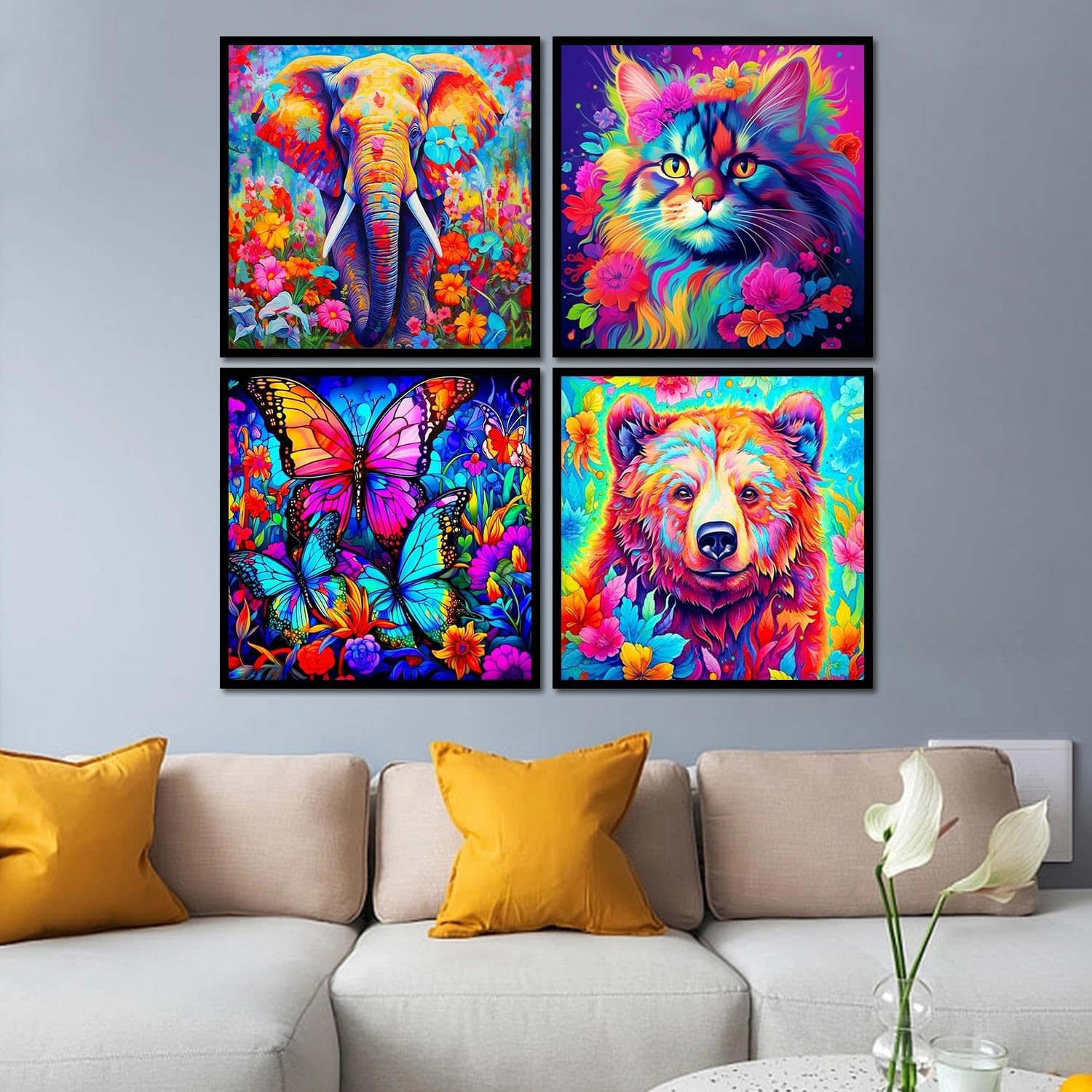 4er - Pack Tier - Diamond Painting - diamondspainting