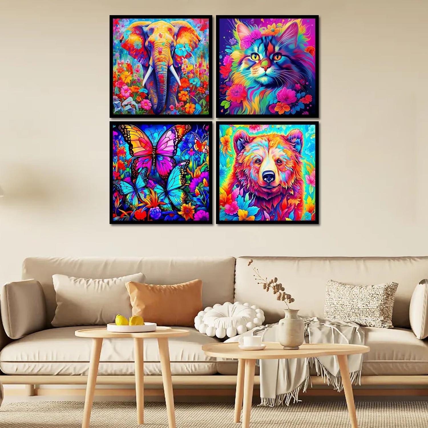 4er - Pack Tier - Diamond Painting - diamondspainting