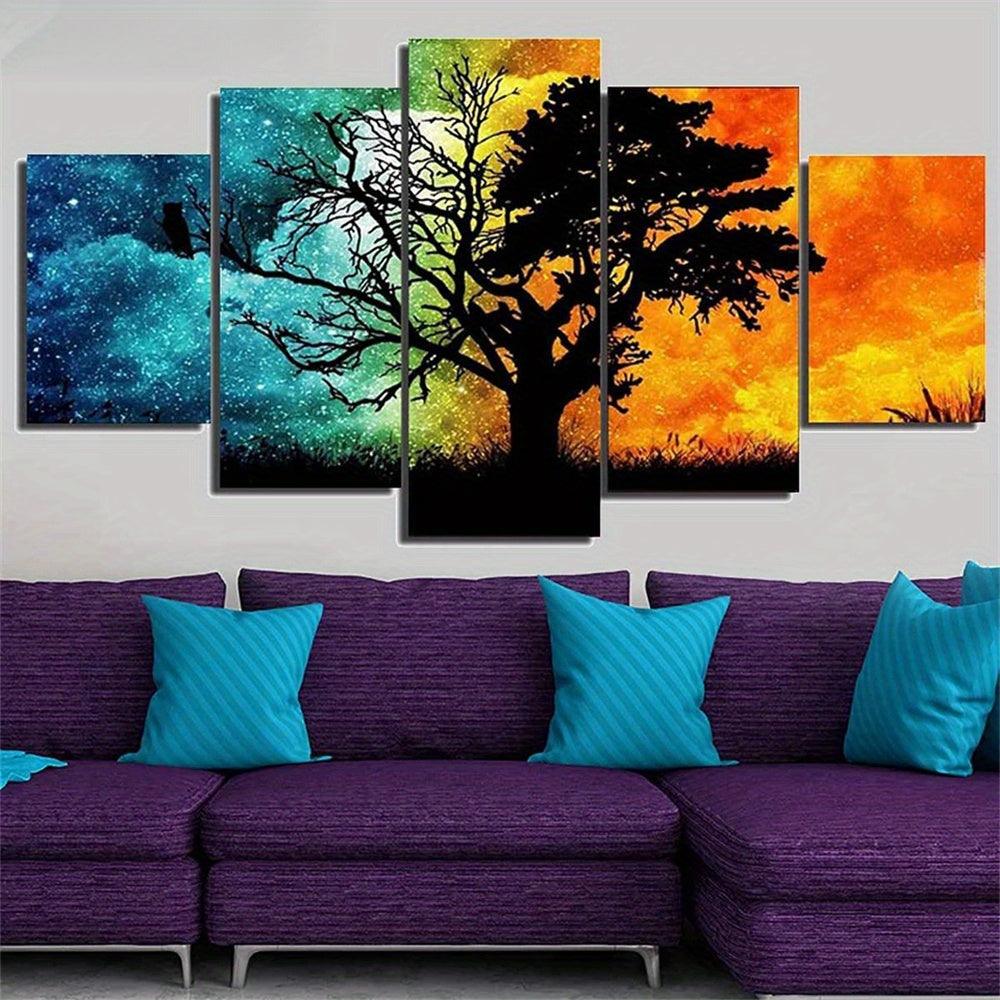 5 Paneele Diamond Painting - Baum - diamondspainting