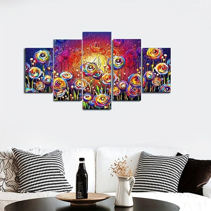 5 Paneele Diamond Painting - Blumen - diamondspainting