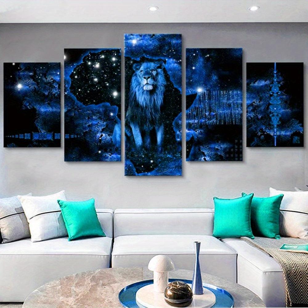 5 Paneele Diamond Painting - Löwe - diamondspainting