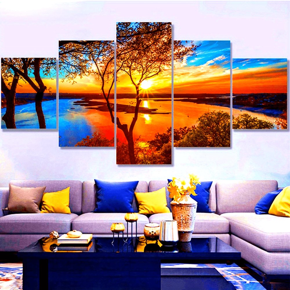 5 Paneele Diamond Painting-Schöne Abendsonne - Jetzt bei diamondspainting kaufen