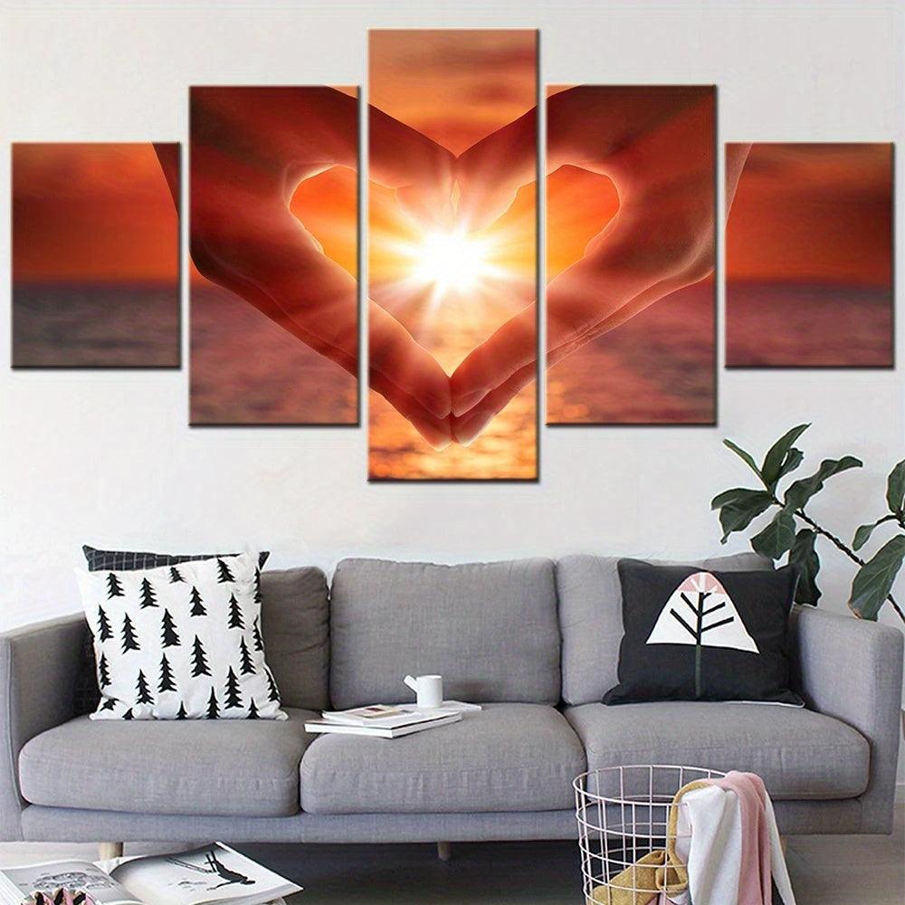 5 Paneele Diamond Painting - Sonnenuntergang - diamondspainting