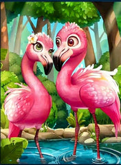 AB Diamond Painting-liebender Flamingo