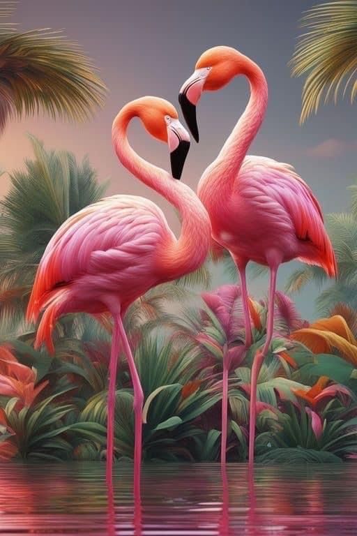 AB Diamond Painting-Flamingo-Paar