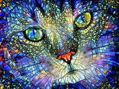 Diamond Painting-Kristallkatze