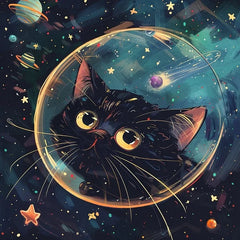 Diamond Painting-Astronaut Black Cat III