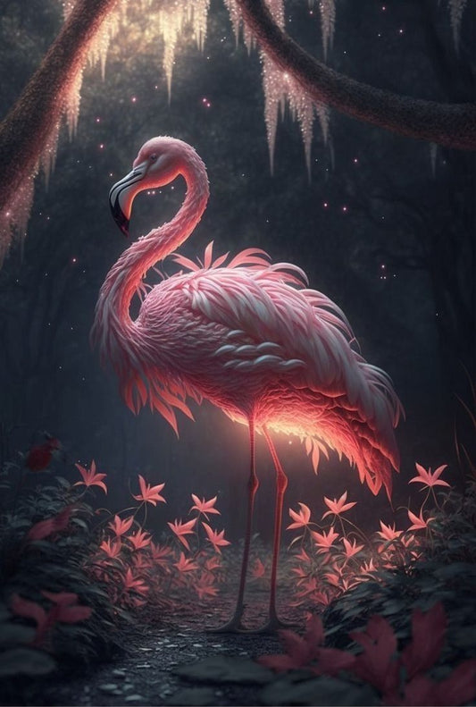 AB Diamond Painting-Einsamer Flamingo