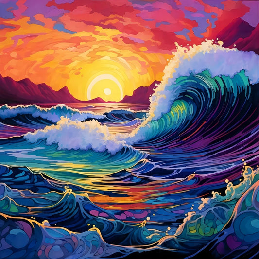AB Diamond Painting-Waves In Sunset