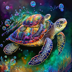 AB Diamond Painting-Schildkröten Familie
