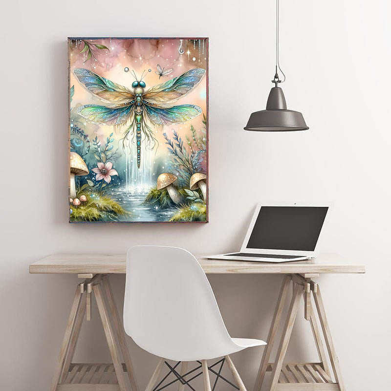 Diamond Painting-Magische Libelle im Feenwald