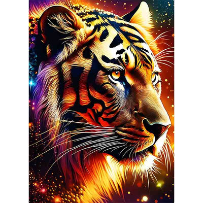 Diamond Painting-Feuerblick des Tigers