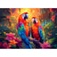 Diamond Painting-Papageienliebe