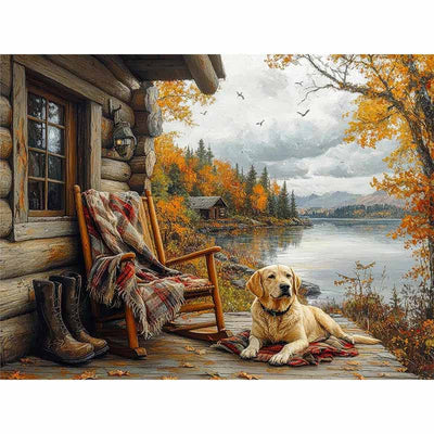 Diamond Painting-Herbstzauber am See