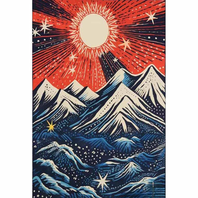 Diamond Painting-Feuerhimmel über den Bergen