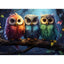 Diamond Painting-Drei bunte Eulen