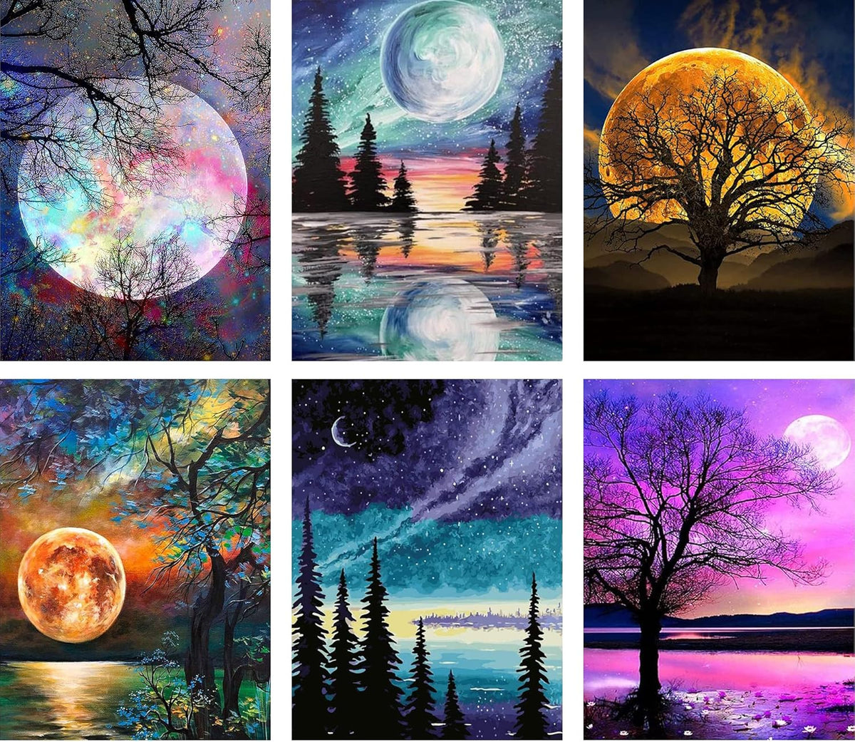 Diamond Painting-Sechsteiliges Moonlight-Set