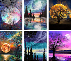 Diamond Painting-Sechsteiliges Moonlight-Set