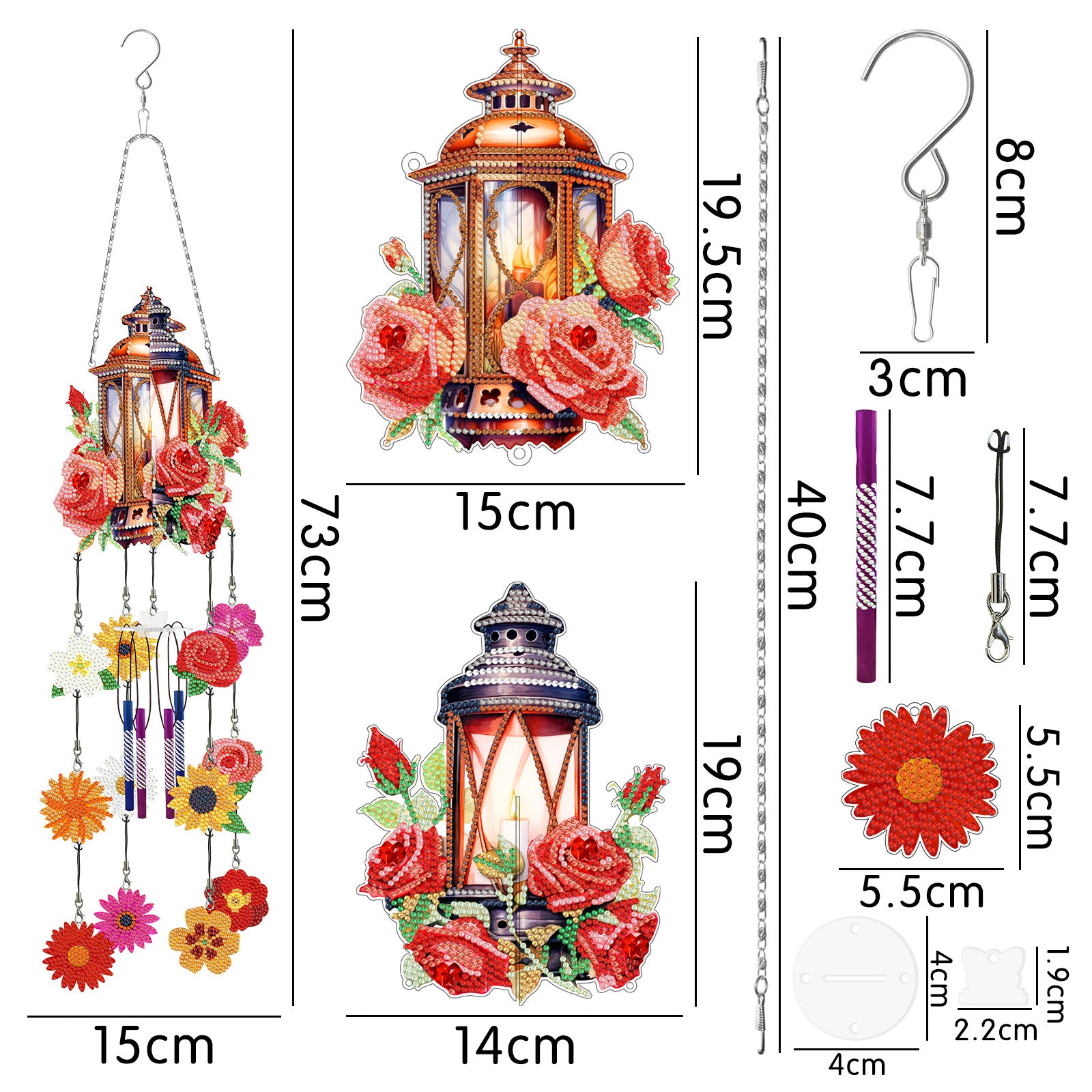 Accessoires-Hängende Windspiele (Blumenhaus)