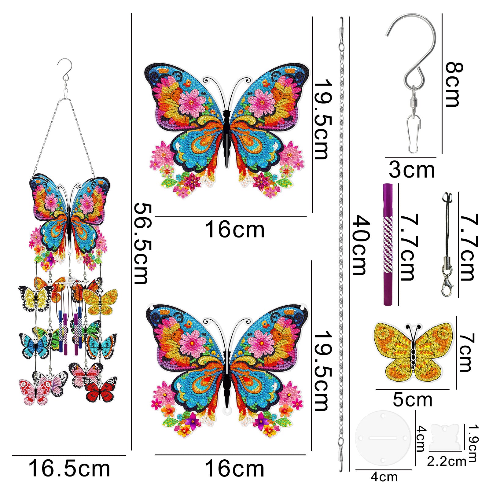 Accessoires-Hängende Windspiele (Schmetterling)