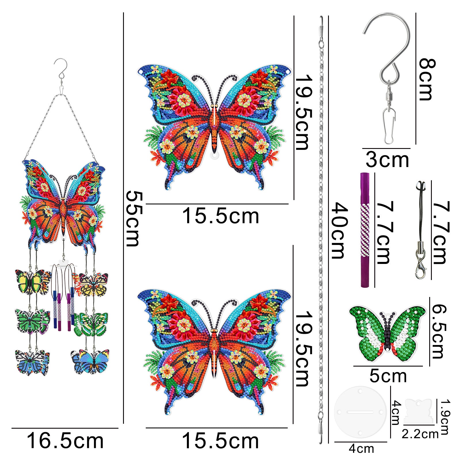 Accessoires-Hängende Windspiele (Schmetterling)