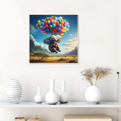AB Diamond Painting-Ballon und Elefant