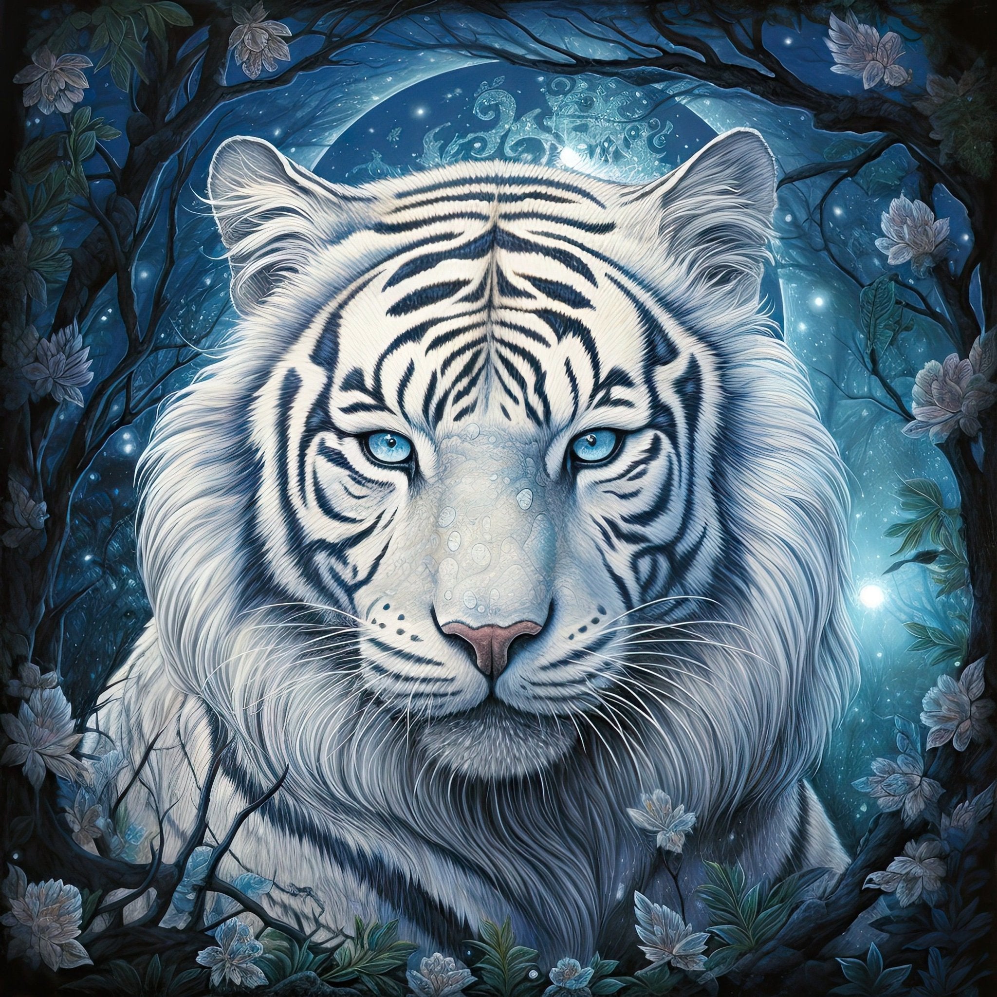 AB Diamond Painting - Weißer Tigerkönig - diamondspainting