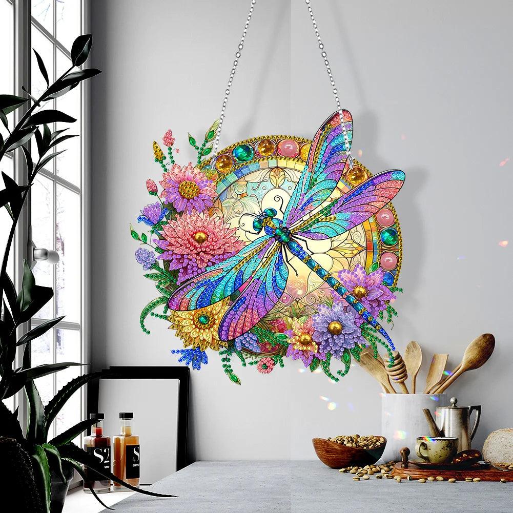 Accessoires - Dekorativer Wandbehang (Libelle) - diamondspainting