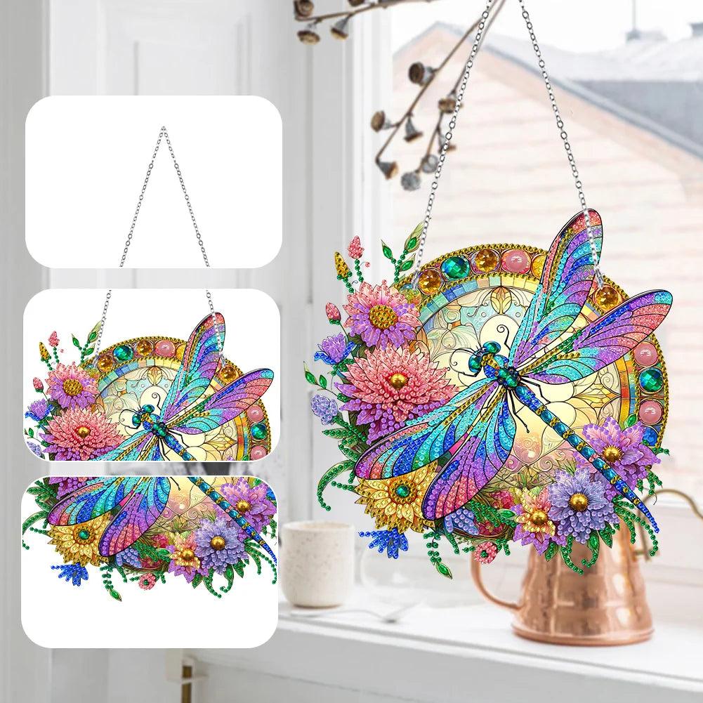 Accessoires - Dekorativer Wandbehang (Libelle) - diamondspainting