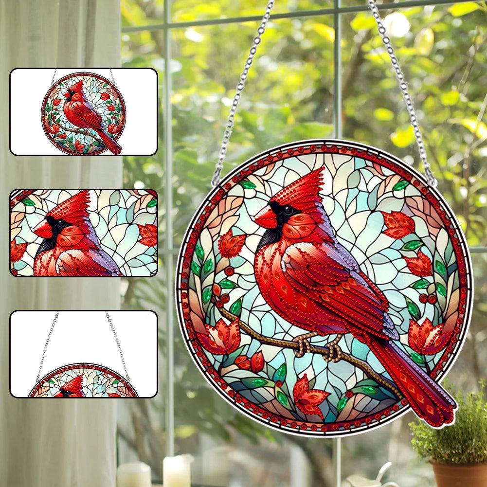 Accessoires - Dekorativer Wandbehang(Roter Vogel) - diamondspainting