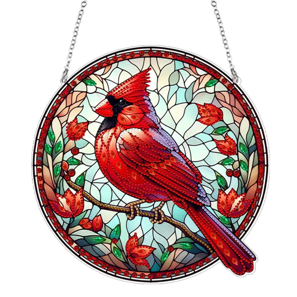 Accessoires - Dekorativer Wandbehang(Roter Vogel) - diamondspainting