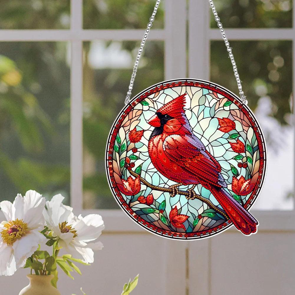 Accessoires - Dekorativer Wandbehang(Roter Vogel) - diamondspainting